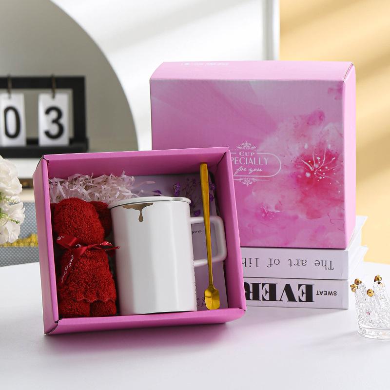 Creative Geometric Vertical Pattern Cup Ceramic Cup Mug Gift Souvenir Couple Cup