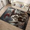 "Skeleton Rhino Warrior with Rider and Red Cloak Fantasy Carpet" Suitable for use as an anti-slip for living room bedroom sofas