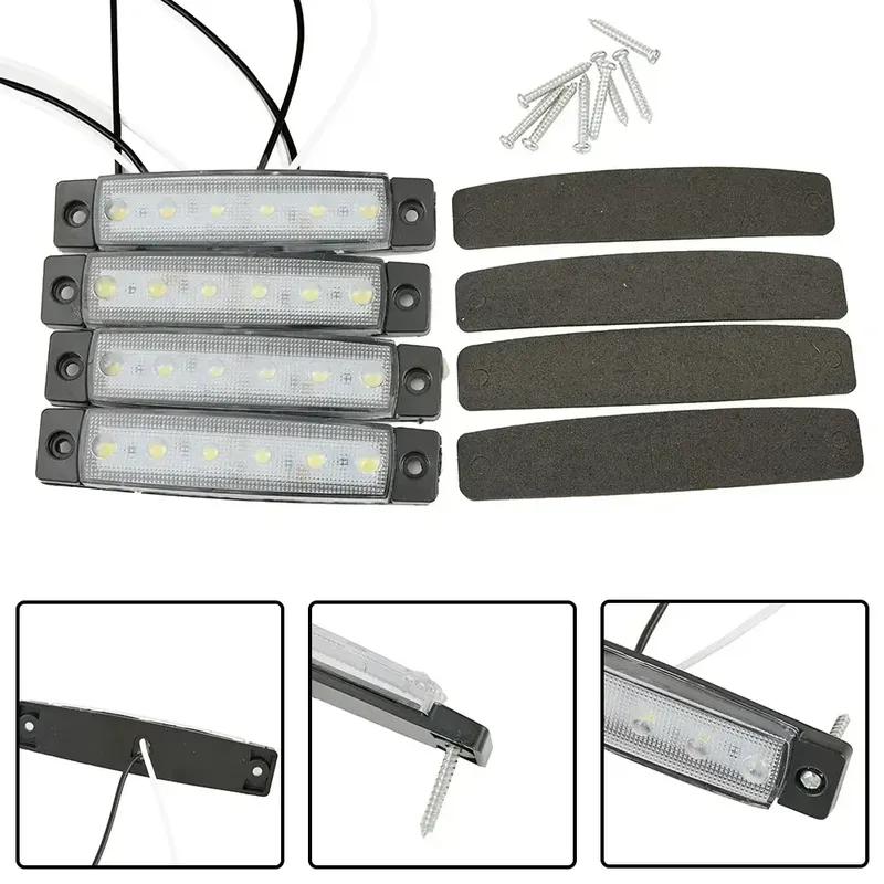 4PC Marine Grade 12 Volt Large Waterproof Cool White LED Courtesy Lights Set 100 * 20 * 8 Mm Accessories For Vehicles