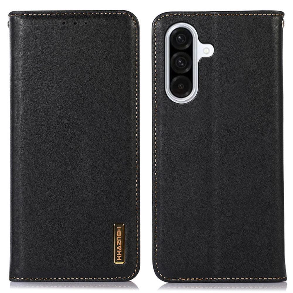 

KHAZNEH For Samsung Galaxy A56 5G Case Genuine Cow Leather Wallet Phone Cover Nappa Texture A