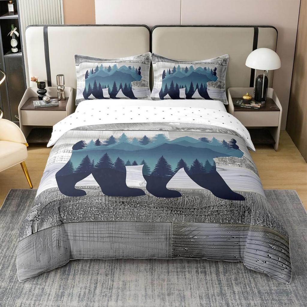 Wildlife Duvet Cover Queen King Size Animal Safari Country Style Quilt Cover Soft Bedding Set For Kids And Teens Bedroom 3 Pcs