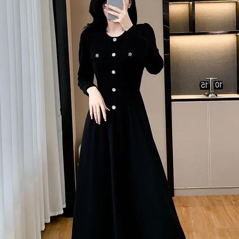 French Temperament Dress Women's Waist and Thin Spring Clothes New Design Sense Small Fragrance Elegant Age-reducing Word Skirt