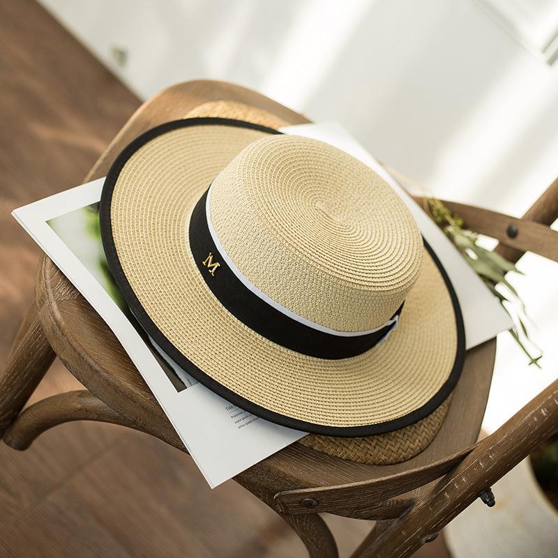 

Новая летняя шляпа-канотье M стандартная шляпа с плоским верхом маленькая шляпка-цилиндр универсальная солнцезащитная защита от солнца праздничная шляпа-цилиндр детская adult brim 5.5cm) бежевый