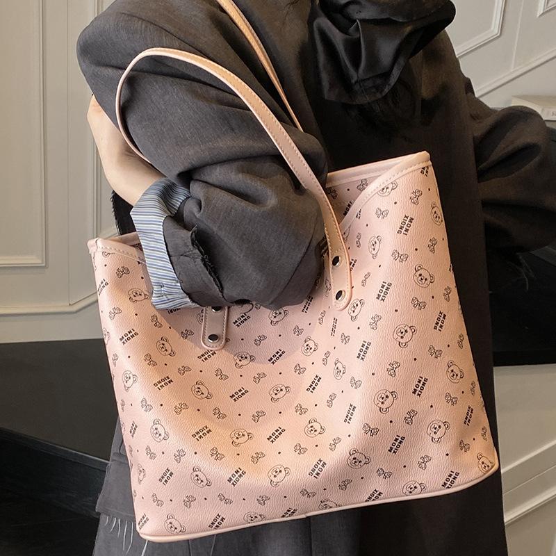 Korean casual fashion large-capacity bag women's 2025 summer new simple and fashionable high-value portable tote bag