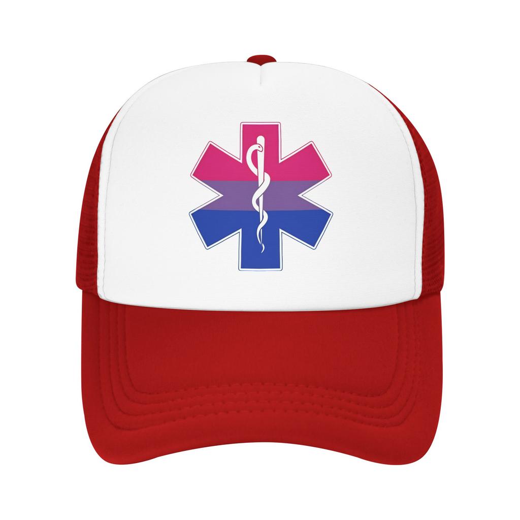 Star Of Life Bi Pride Mesh Sun Hats Healthcar Running Hippie Dropshipping Snapback Cap Couple Women Casual Print Trucker Hat