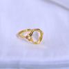 S925 Silver Gold-Plated Filigree Oval Bar Ring with Prong Setting