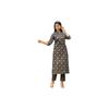 Gosriki Damen Rayon-Mischung Gerader bedruckter Kurta mit Hose (Ommy BlackGs Black XxLarge)