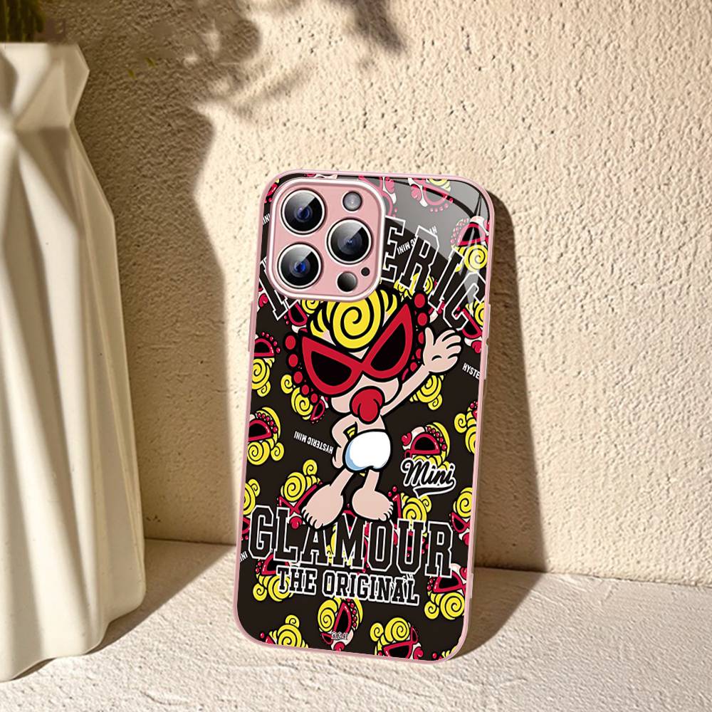 Fashion H-Hysteric Mini For IPhone 14 13 12 Mini 11 Pro XS Max X XR 14 Plus Tempered Glass Cover