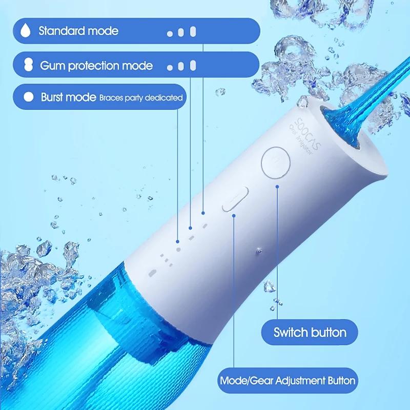 W3Pro Oral Irrigator 4 Type Nozzle Dental Water Jet 80 Days Battery Life Water Flosser Teeth Whiteing Cleaner