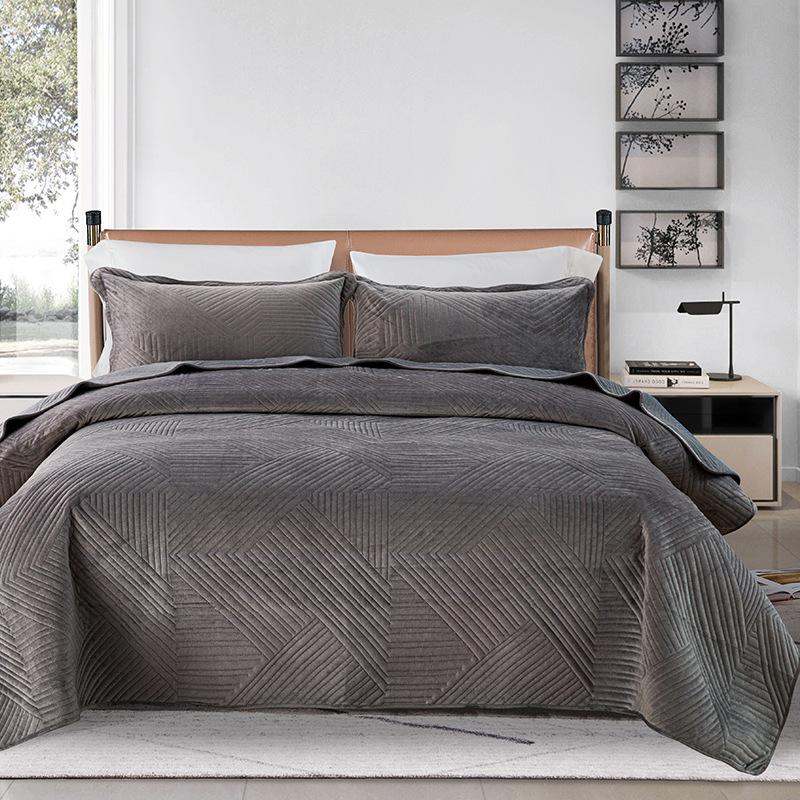 Funda de cama de algodón laminado con terciopelo de cristal, acolchada, estilo europeo, para el hogar