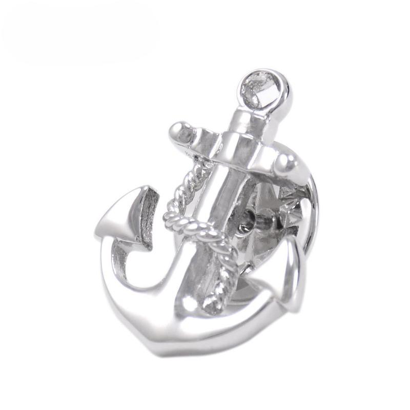 Sølv ankerbrosjemerke Smykker Herre Dame Pin Medal Lapel Pin Metall Corsage Brudgommensdrakt Formell tilbehør