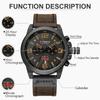 Waterproof Quartz Leather Wristwatch for Men's Daily Wear