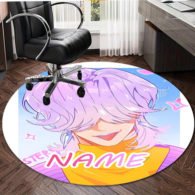 Personalized K-KPop Demon Hunters Round Chair Office Rug - Perfect for Mat, Office Chair & More - Ideal Gift for Birthdays and Holidays