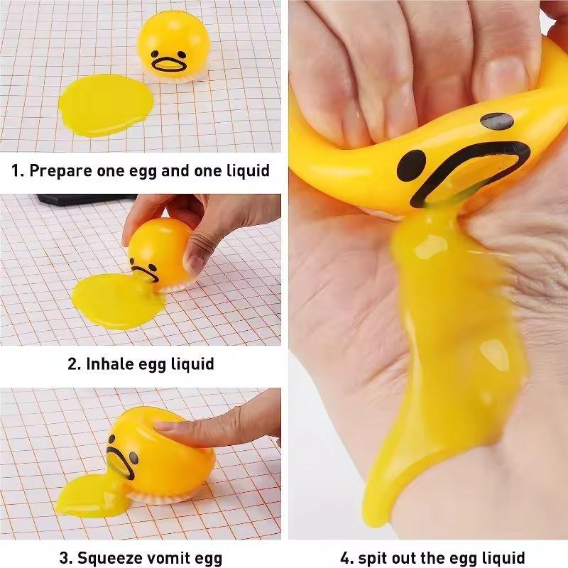 Vomit Egg Yolk Pressure Ball and Relieve Fun Squeezing Difficult Anti Stress Nausea Egg Children's Creative Stress Toys