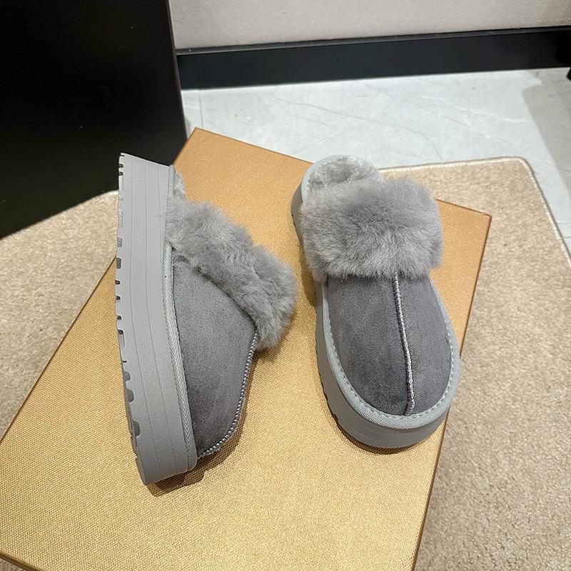 Snow Boots Women's Fashion Fluffy Slippers 2025 Autumn and Winter New Korean Version Comfortable and Warm Thick-bottomed Lazy Bag Head Slippers