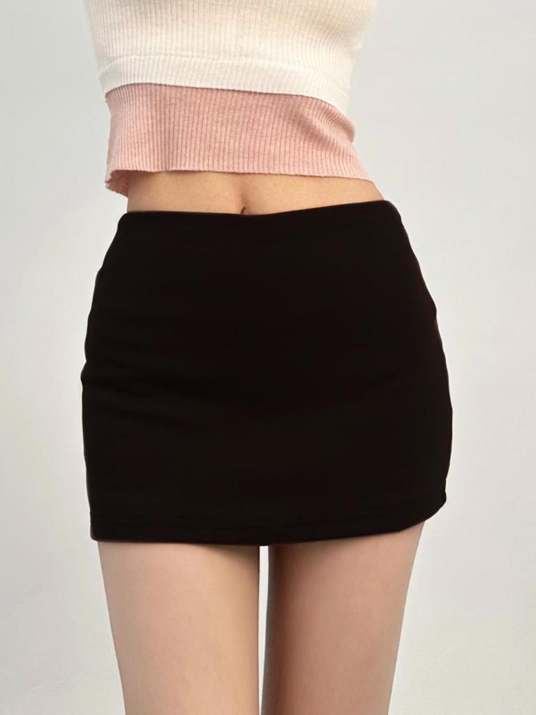 Damen Minirock Grau Niedrige Taille Slim Fit Paket Hüfte Shorts Rock Y2k Sexy Stil Kleidung Frühling Sommer