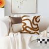 Plush Material Waist Cushion Cover Geometric Design Decorative Pillowcase  Living Room