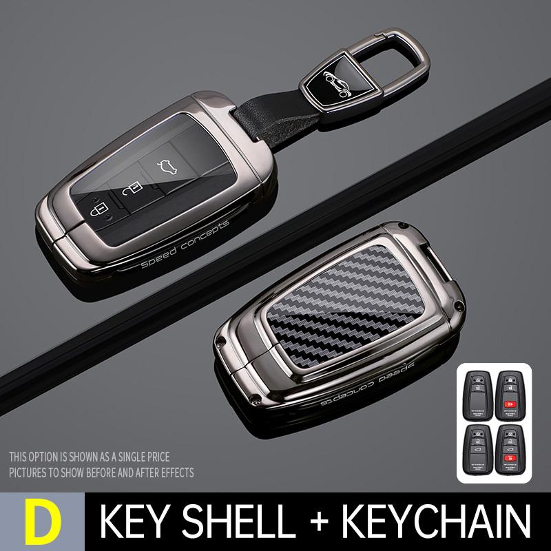 Tpu+Zinc Alloy Car Key Cover Toyota Prius Camry Corolla Chr C-Hr Rav4 Land Cruiser Prado Key Chain Key Cover Car Accessories