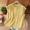 Summer new style unique literary retro sleeveless camisole women's outer wear embroidered vest cotton and linen temperament shirt