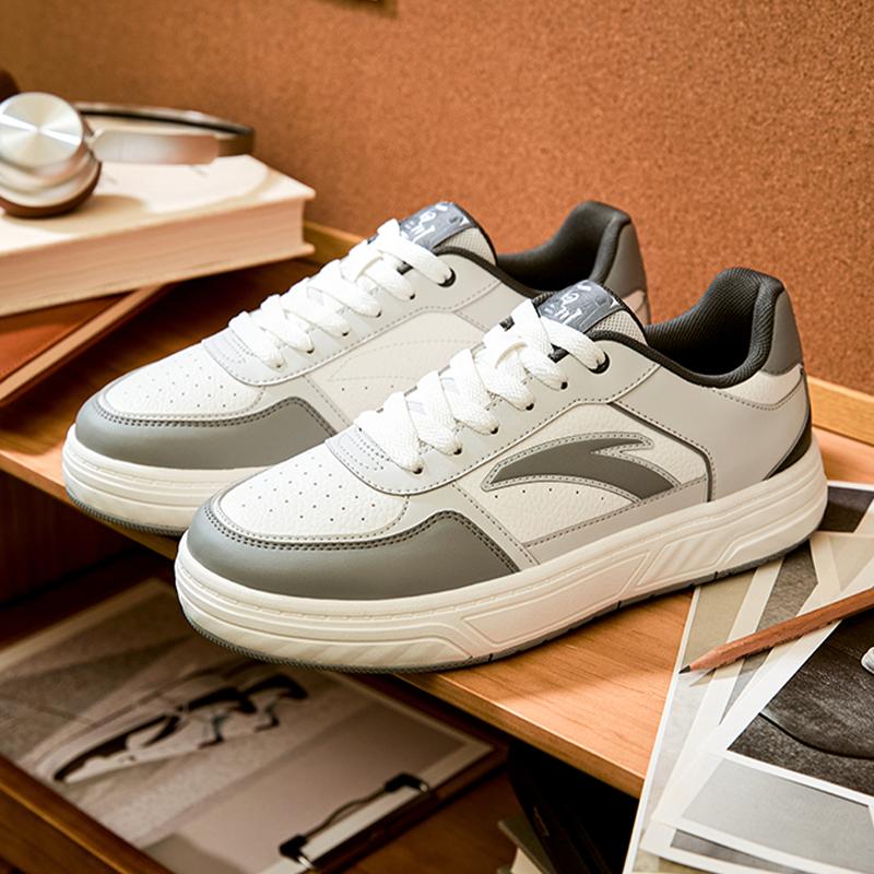 ANTA Baichuan Men Casual Sports Skate Shoes Ivory White Dark Gray 112538010-3