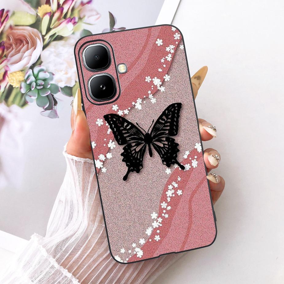 For Infinix Smart 20 Case X6840 X6840B Luxury Flowers Butterfly Painted Phone Cover Case For Infinix Smart 20 Smart20 Soft Shell