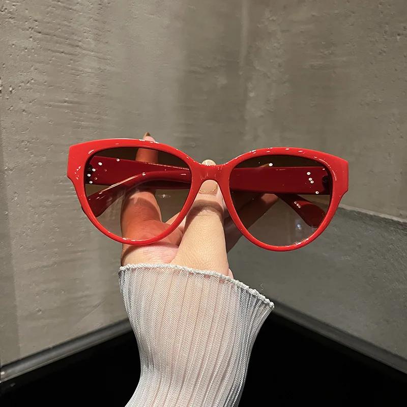 3pcs Women's Large Round Frame Sunglasses Black Advanced UV Resistant Sunglasses Tourism Photography Decorative Glasses