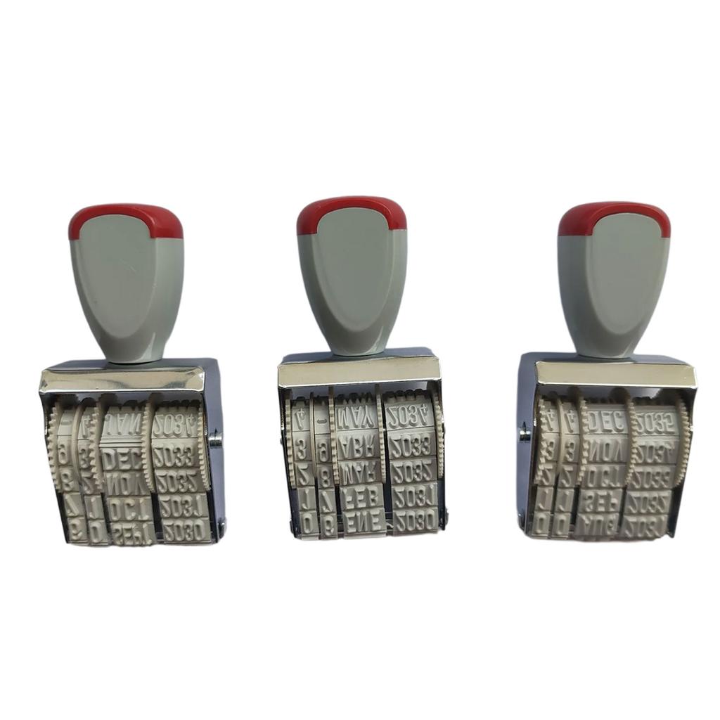 English/Spanish/French Date Stamp Plastic Number Stamp Adjustable Digits Number Stamp Inking Dater Stamp for Office