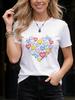 A Large Heart Shape Composed Of Careful Shapes With Letters Print Casual Tees Tops Unisexs Short Sleeve Tshirt Female Clothes