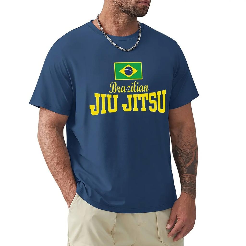 Flag Text BJJ Judo Brazilian Jiu Jitsu Men's T Shirt Harajuku Short Sleeve T-shirt Cotton Graphics Tshirt Tops