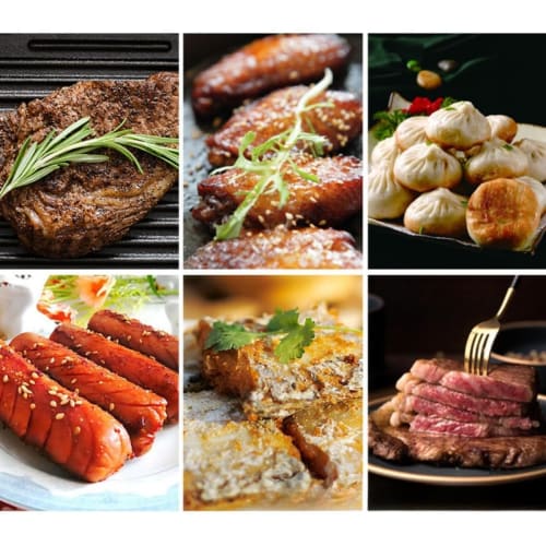 REENEW Steak Frying Pan, Cast Iron Grill Pan with Wooden Handle, Induction Compatible, Fish Grill, Steak Grill, Direct Flame Compatible, Multi-functio