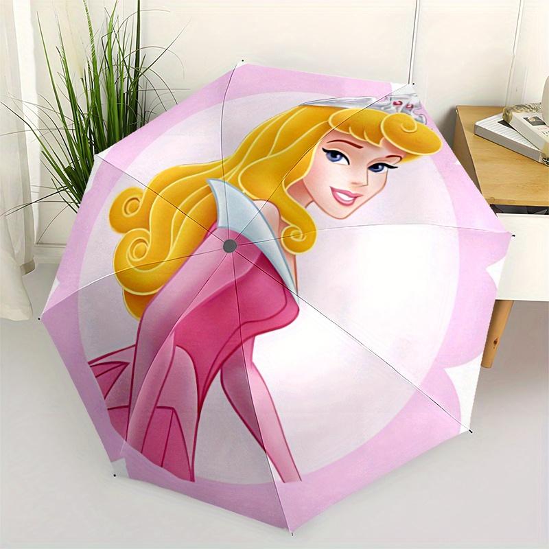 

Princess Aurora, Sleeping Beauty Automatic Opening and Closing Umbrella - 8 Ribs Portable Folding Umbrella with Plastic Handle, Suitable for