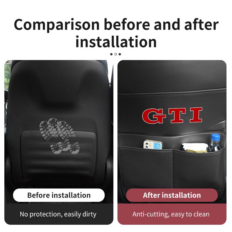 PIG1 Car Seat Anti Kick Protective Mat Leather Full Cover Storage Bag For Volkswagen VW Tiguan CC Jetta Polo Golf Passat Scirocco
