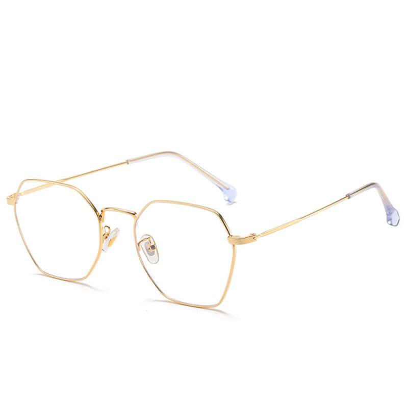 

Literature Retro Polygonal Photochromic Prescription Eyeglasses Women Anti-Blue Light Nearsighted Glasses Men 0 -0.5 -1.0 To -6 0