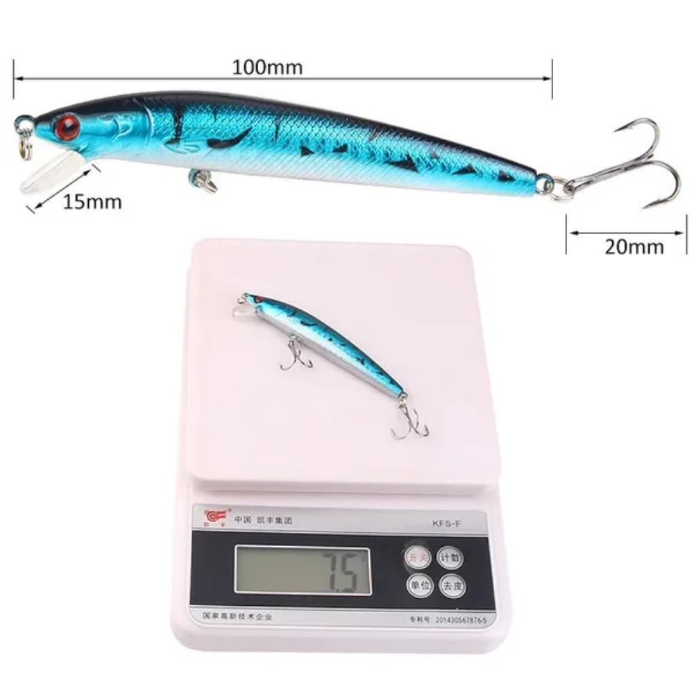 1PACK/10 section Fishing Lure Crank Bait Swim bait Bass Shad Dace 3D eyes Fishing Tools