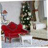 VICASKY Miniature Sofa, Wooden, 1/12 Scale, Miniature Furniture, Miniature Chair, 1/12 Dollhouse Decor, Accessory, Miniature Small Item (Red)