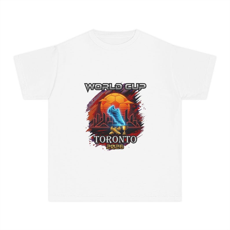 Toronto World Cup 2026 Shirt Kids Tee CN Tower Soccer T-Shirt Canada FIFA 2026 Youth Tshirt Host City S