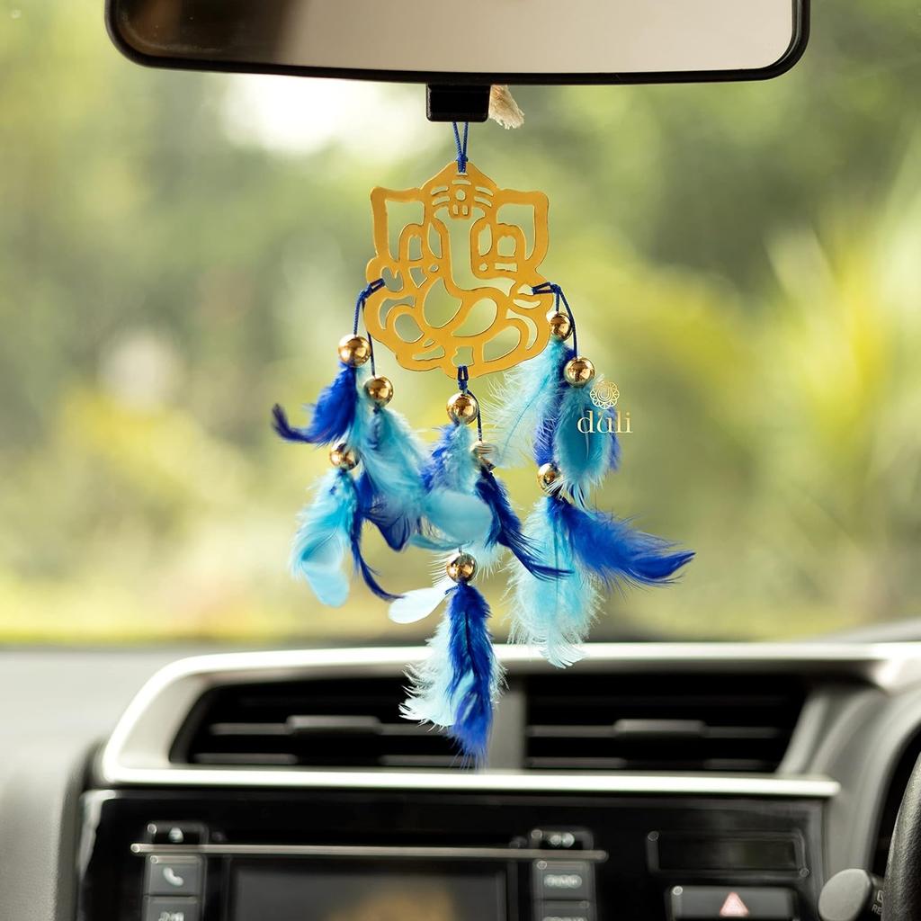 Ловец снов для автомобиля Ганеша, Dream Сatcher Ganesha (Blue-Light Blue),  Duli