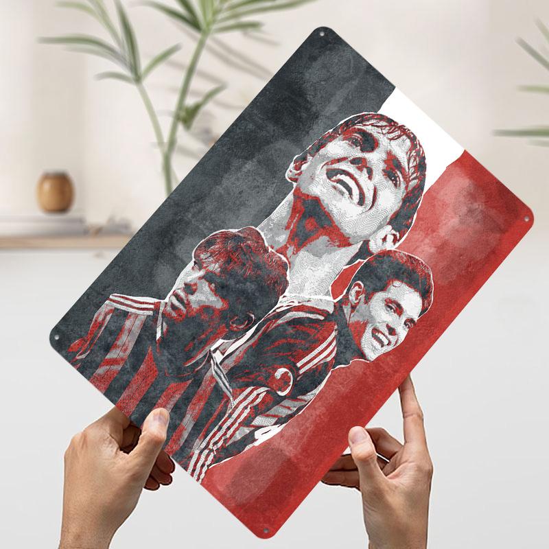 

Three Generations of Football Poster Customized Vintage Metal Signs Wall Art Retro Tin Plaque for Mancave Room Decoration Decor 7.9x11.8In(20x30cm)