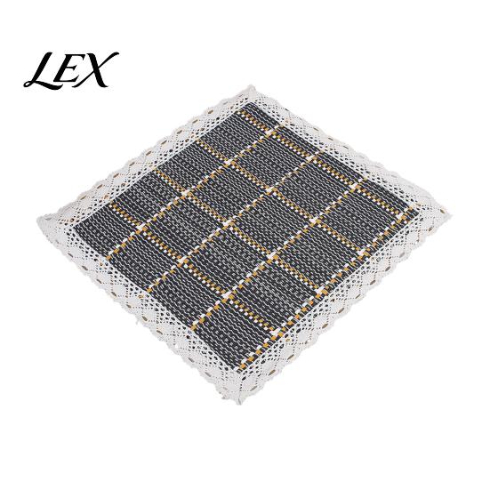 Solid Wood Chair Mat Cotton Linen Pad with Ties, Square Summer Seat Lace Dining Trim, 15.75" X Breathable Washable for Office