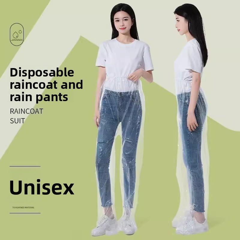 Waterproof and Thickened Disposable Foot Wrapped Rain Pants