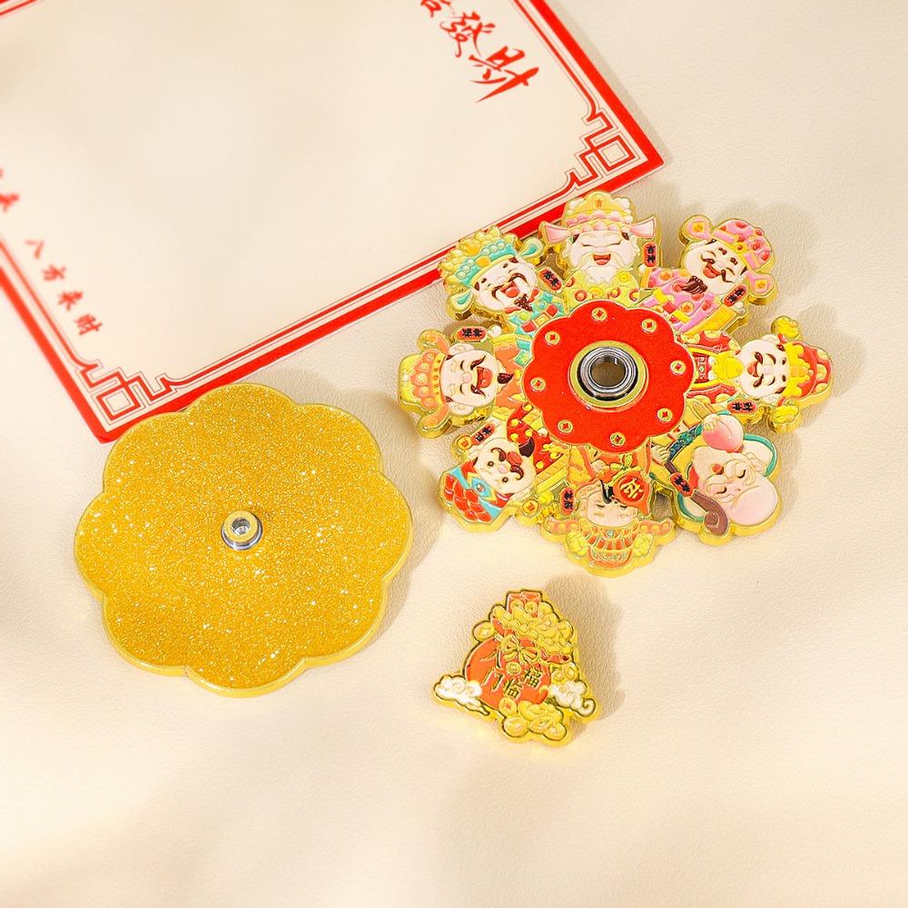 Cartoon New Year Magnetic Sticker Rotatable Chinese Refrigerator Sticker  Magnets Message Board