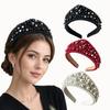 1Pcs Crystal Hairbands Luxurious Pearl Headbands Vintage Beaded Sponge Hair Hoop Handmade Anti-Slip Rhinestone Tiara Bridal