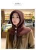 Balaclava hat fashion couple autumn and winter ear protection warm hat scarf integrated knitted wool hat