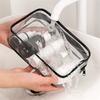 15 X 10 X 7cm Travel Toiletry Bag Thick PVC Cosmetic Organizer Waterproof Dustproof Zipper Storage Pouch