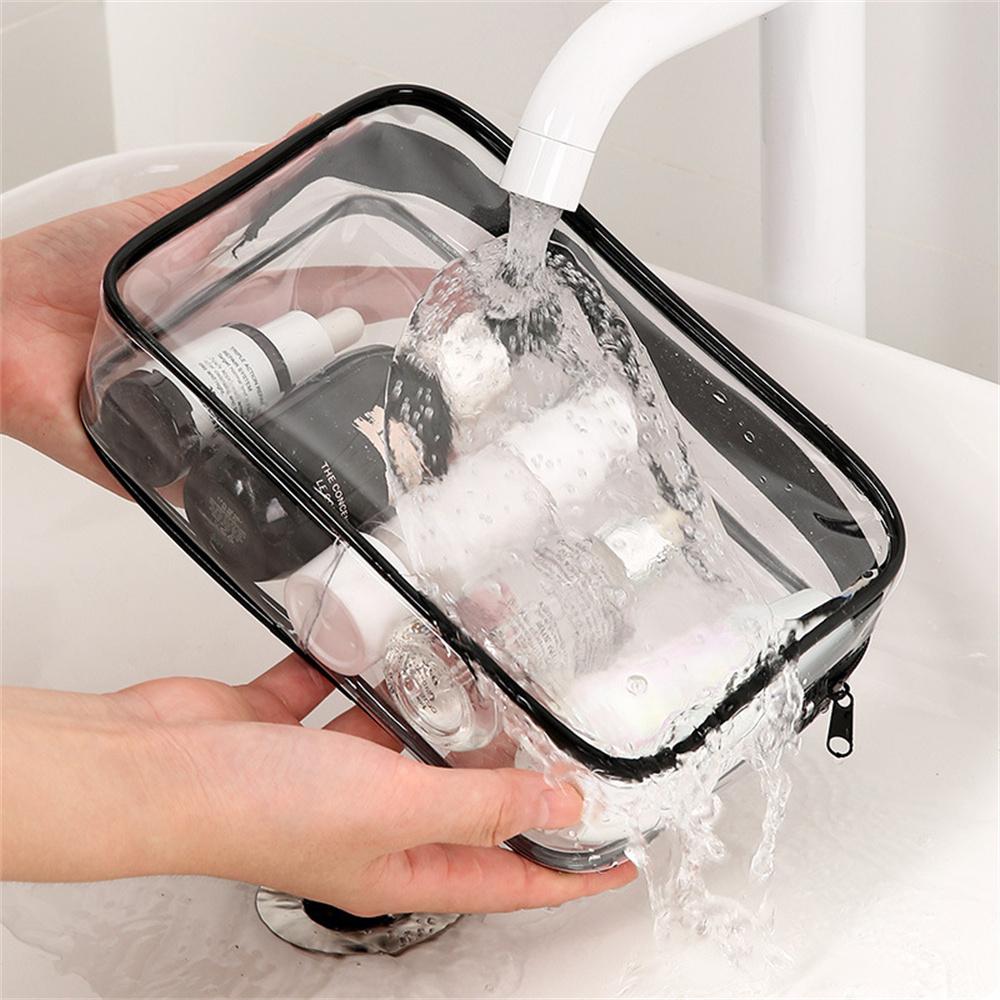 4Pcs Travel Makeup Organizer PVC Waterproof Cosmetic Toiletry Pouch Zipper Storage Bag
