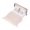 Dollhouse New Chinese Double Bed Model Micro Scene Model Miniature Furniture Dolls Accessory Simulated Mini Furniture Ornament