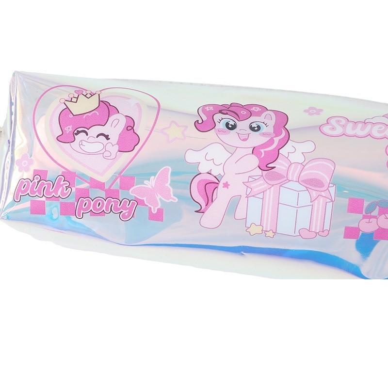 Süßes Pony Transparenter PVC-Federmäppchen Mit Großem Fassungsvermögen Für Schüler