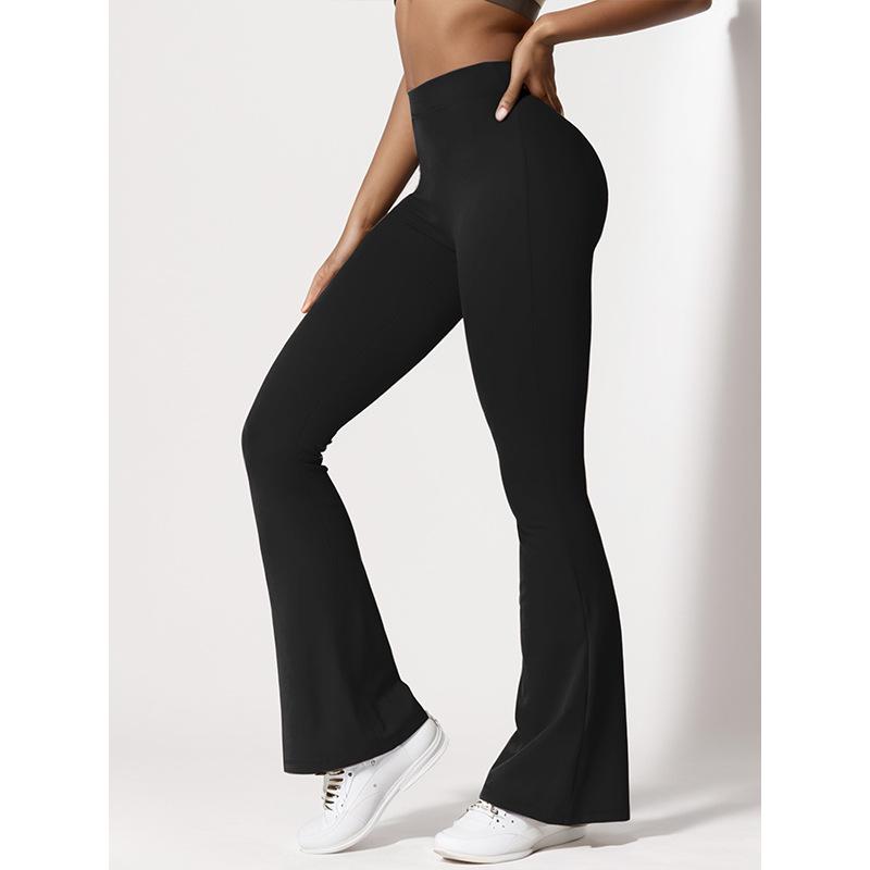 Women's V-neck High Waist Wide Leg Yoga Pants with Back Lift