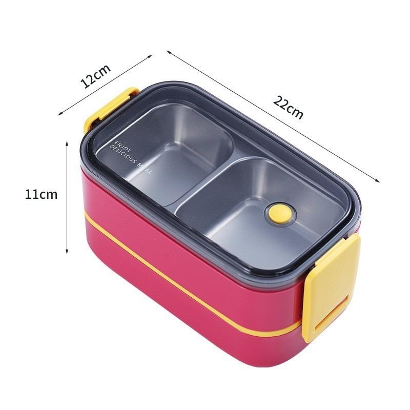 304 Stainless Steel Lunch Box for Adults Kids School Office 1/2 Layers Microwavable Portable Grids Bento Food Storage Containers