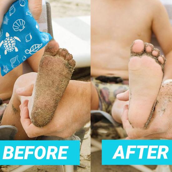 Sand Removal Bag Portable Powder Pouch Sand Remover Brush Sand Wipe Off Mitt